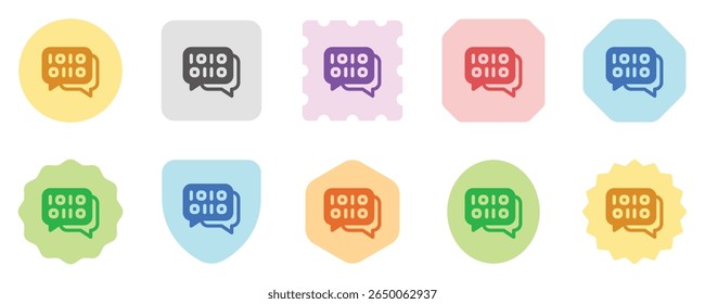 Editable binary language, message vector icon. AI technology, artificial intelligence, computer. Part of a big icon set family. Perfect for web and app interfaces, presentations, infographics, etc