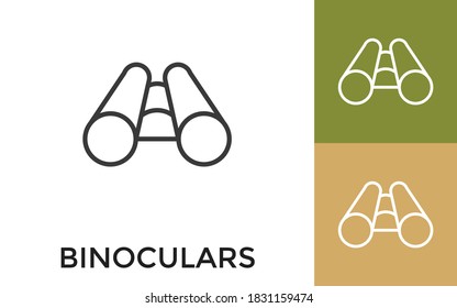 Icono de Binoculares editable con título. Útil para aplicaciones móviles, sitio web, software y medios impresos.