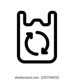 Bolsa biodegradable editable, plástico, icono del vector de basura. Medio ambiente, ecología, eco-friendly. Parte de una familia de iconos grandes. Perfecto para interfaces web y de aplicaciones, presentaciones, infografías, etc