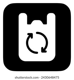 Bolsa biodegradable editable, plástico, icono de vector de basura. Medio ambiente, ecología, ecológico. Parte de una gran familia de iconos. Perfecto para interfaces web y aplicaciones, presentaciones, infografías, etc