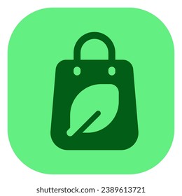 Bearbeitbar biologisch abbaubar, wiederverwendbar, Einkaufen, Papierbeutel Vektorsymbol. Umwelt, umweltfreundlich. Teil einer großen Icon-Set-Familie. Perfekt für Web- und App-Schnittstellen, Präsentationen, Infografiken usw.