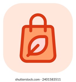 Editable biodegradable, reusable, shopping, paper bag vector icon. Environment, ecology friendly. Part of a big icon set family. Perfect for web and app interfaces, presentations, infographics, etc
