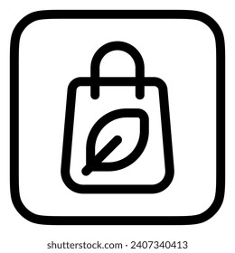 Editable biodegradable, reusable, shopping, paper bag vector icon. Environment, ecology friendly. Part of a big icon set family. Perfect for web and app interfaces, presentations, infographics, etc