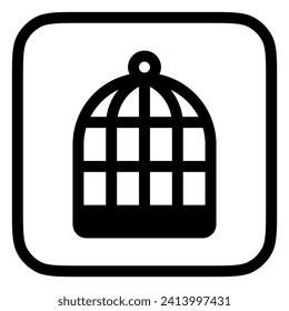 Editable bird cage vector icon. Veterinary, animal, pet care, pet shop. Part of a big icon set family. Perfect for business, web and app interfaces, presentations, infographics, etc