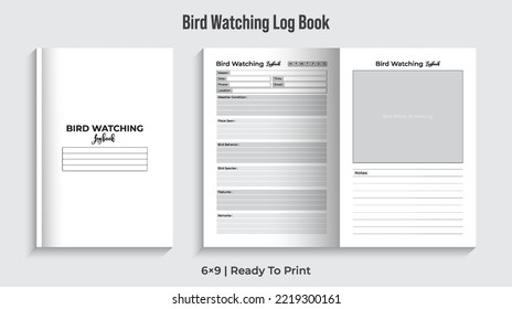 Editable Bird Watching Logbook KDP Interior Design 