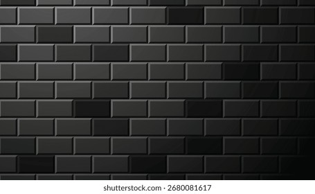 editable black bricks vector background with modern style