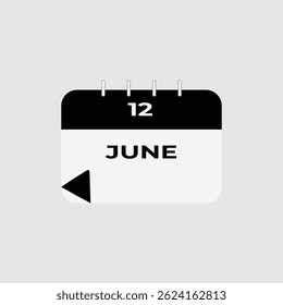 Editable black color vector calendar icon