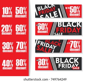 Editable Black Friday Banner set. Abstract Vector Design. 