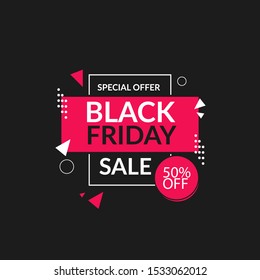 editable black friday modern sale banner for web, poster design template, vector illustrasion