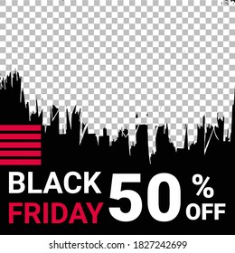 Editable Black Friday sale background template. Vector Design web banner for social media. Post layout template