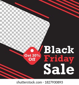 Editable Black Friday sale background template. Vector Design web banner for social media. Post layout template