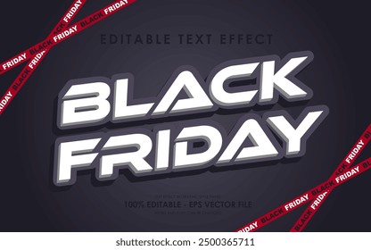 Editable Black Friday Text Effect with Illustration of tape