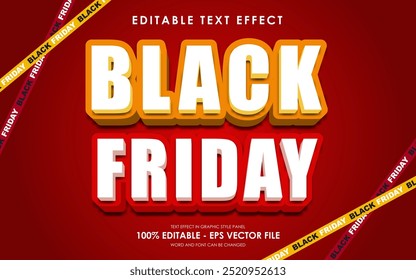 Editable Black Friday Text Effect with Illustration of tape