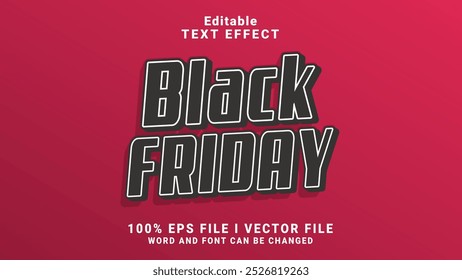 editable black friday text effect in black.typhography logo