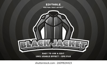 editable black jacket vector text effect with modern style design