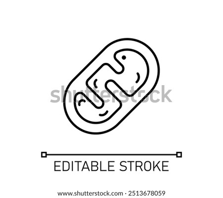 editable black mitochondria icon, isolated monochromatic vector