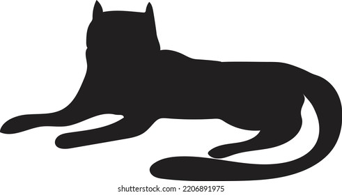 logotipo del vector del gato de silueta negra editable