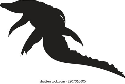 editable black silhouette logo of a crocodile
