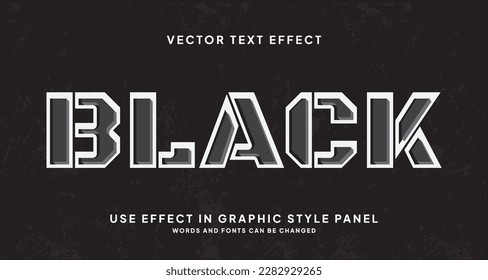 Editable Black text effect with black background