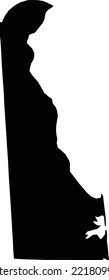 Editable black vector image of the U.S. state of Delaware.