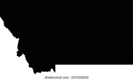 Editable black vector image of the U.S. state of Montana.