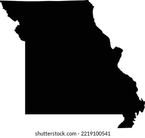 Editable black vector image of the U.S. state of Missouri.