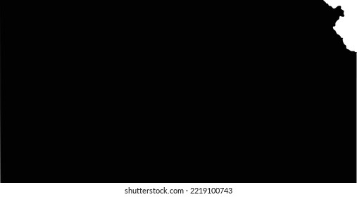 Editable black vector image of the U.S. state of Kansas.