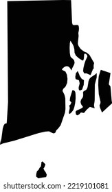 Editable black vector image of the U.S. state of Rhode Island.