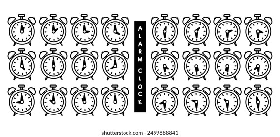 Editable Black and White Alarm Clock Set 