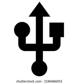 editable black and white icon USB (Universal Serial Bus) vector design templates and illustrations