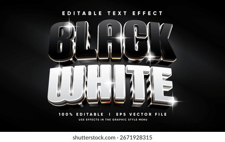 editable black white  luxury vector text effect with modern style