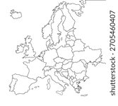 Editable Blank EUROPE Map With Flat Background