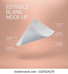 Editable blank mockup. Business stationery mock-up with logo template. Vector infographics.