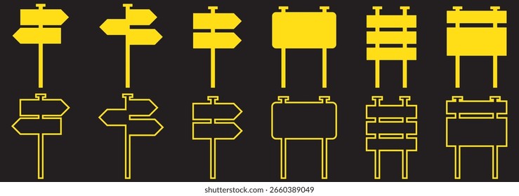 Ícone de quadro de tráfego em branco editável. Conjunto de ícones de placas de tráfego em branco. Sinal de trânsito. Ilustração de vetor de ícone de placa de tráfego em branco, eps 10.
