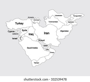 Middle East Map Images Stock Photos Vectors Shutterstock