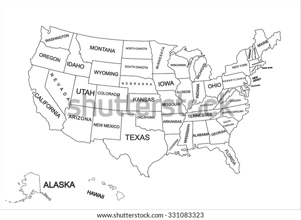 editable blank vector map united states royalty free stock editable map of united states