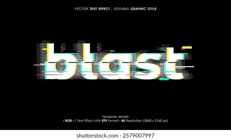 Editable blast text effect template