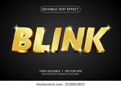 editable blink vector 3d text effect with modern style design