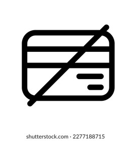Editable block card, no card payment vector icon. Part of a big icon set family. Finance, business, investment, accounting. Perfect for web and app interfaces, presentations, infographics, etc