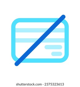 Editable block card, no card payment vector icon. Part of a big icon set family. Finance, business, investment, accounting. Perfect for web and app interfaces, presentations, infographics, etc