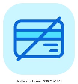 Editable block card, no card payment vector icon. Part of a big icon set family. Finance, business, investment, accounting. Perfect for web and app interfaces, presentations, infographics, etc