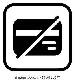 Editable block card, no card payment vector icon. Part of a big icon set family. Finance, business, investment, accounting. Perfect for web and app interfaces, presentations, infographics, etc