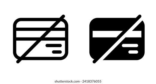 Editable block card, no card payment vector icon. Part of a big icon set family. Finance, business, investment, accounting. Perfect for web and app interfaces, presentations, infographics, etc