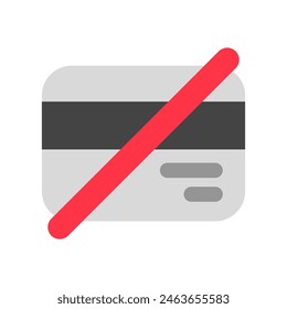 Editable block card, no card payment vector icon. Part of a big icon set family. Finance, business, investment, accounting. Perfect for web and app interfaces, presentations, infographics, etc