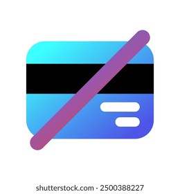 Editable block card, no card payment vector icon. Part of a big icon set family. Finance, business, investment, accounting. Perfect for web and app interfaces, presentations, infographics, etc