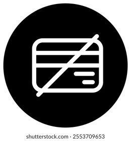 Editable block card, no card payment vector icon. Part of a big icon set family. Finance, business, investment, accounting. Perfect for web and app interfaces, presentations, infographics, etc