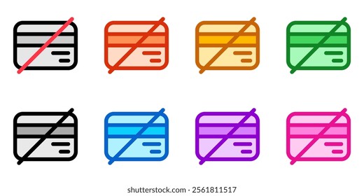 Editable block card, no card payment vector icon. Part of a big icon set family. Finance, business, investment, accounting. Perfect for web and app interfaces, presentations, infographics, etc
