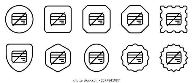 Editable block card, no card payment vector icon. Part of a big icon set family. Finance, business, investment, accounting. Perfect for web and app interfaces, presentations, infographics, etc