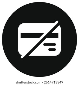 Editable block card, no card payment vector icon. Part of a big icon set family. Finance, business, investment, accounting. Perfect for web and app interfaces, presentations, infographics, etc