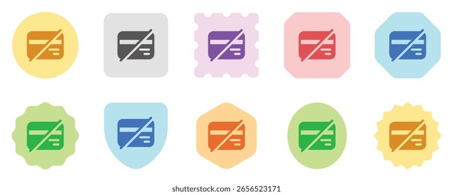 Editable block card, no card payment vector icon. Part of a big icon set family. Finance, business, investment, accounting. Perfect for web and app interfaces, presentations, infographics, etc